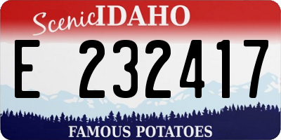 ID license plate E232417