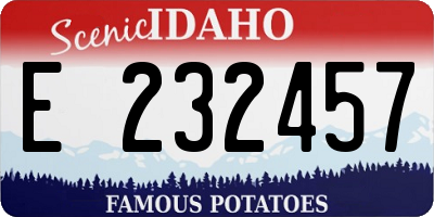 ID license plate E232457
