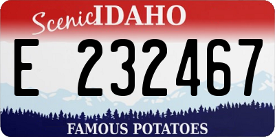 ID license plate E232467