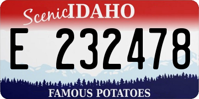 ID license plate E232478