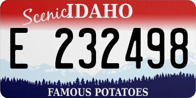 ID license plate E232498