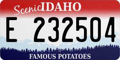 ID license plate E232504