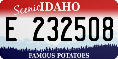 ID license plate E232508