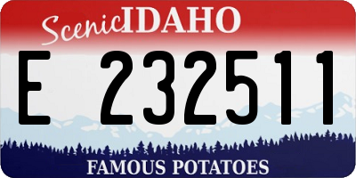 ID license plate E232511