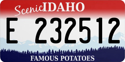 ID license plate E232512