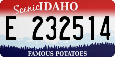 ID license plate E232514