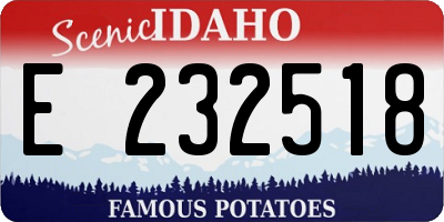 ID license plate E232518