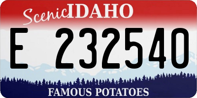 ID license plate E232540