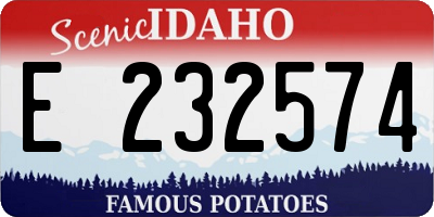 ID license plate E232574