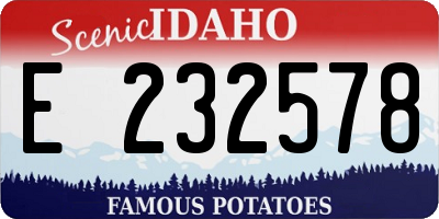 ID license plate E232578