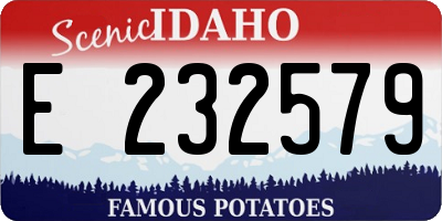 ID license plate E232579