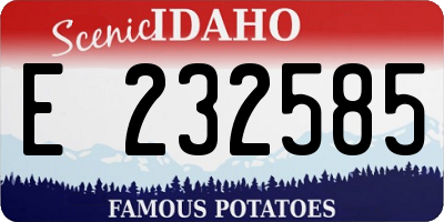 ID license plate E232585