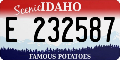 ID license plate E232587