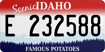 ID license plate E232588