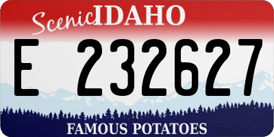 ID license plate E232627