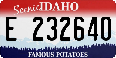 ID license plate E232640