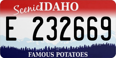 ID license plate E232669