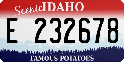 ID license plate E232678