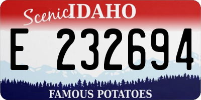 ID license plate E232694