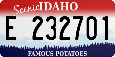 ID license plate E232701
