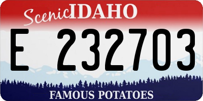ID license plate E232703