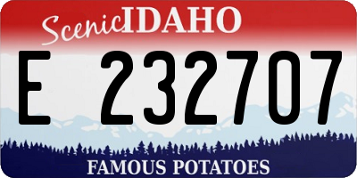 ID license plate E232707