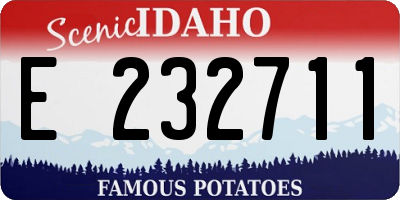 ID license plate E232711