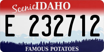 ID license plate E232712