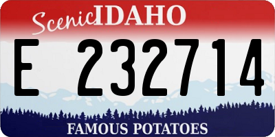 ID license plate E232714