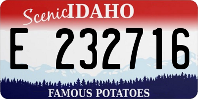 ID license plate E232716