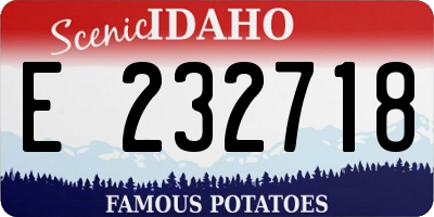 ID license plate E232718