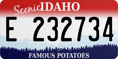 ID license plate E232734