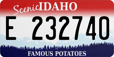 ID license plate E232740