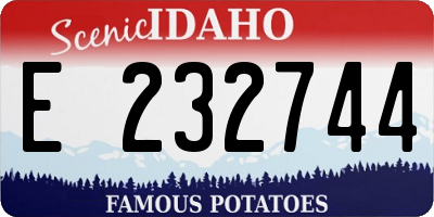 ID license plate E232744