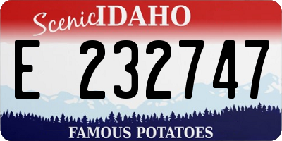 ID license plate E232747