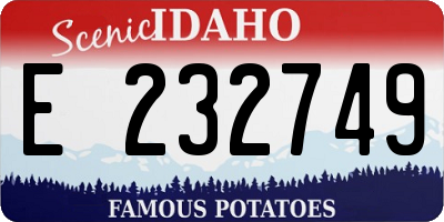 ID license plate E232749