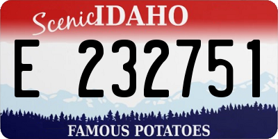 ID license plate E232751