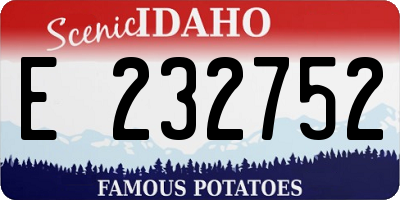 ID license plate E232752