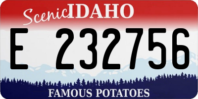ID license plate E232756