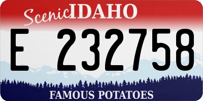 ID license plate E232758