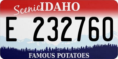 ID license plate E232760