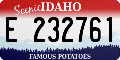 ID license plate E232761
