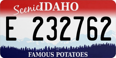 ID license plate E232762
