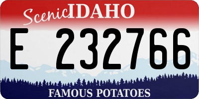 ID license plate E232766