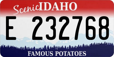 ID license plate E232768