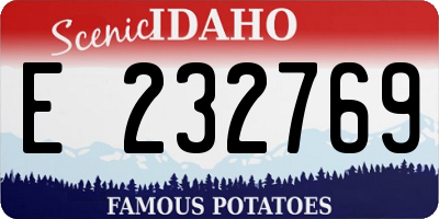 ID license plate E232769