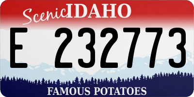 ID license plate E232773