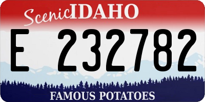ID license plate E232782