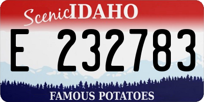ID license plate E232783