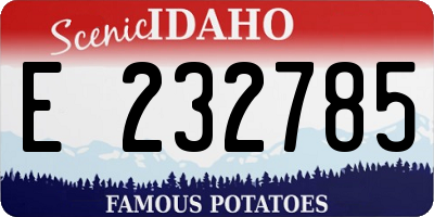 ID license plate E232785